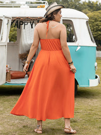 Plus Size Halter Neck Midi Dress Trandify deal