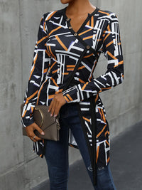 Perfee Geometric Surplice Long Sleeve T-Shirt Trandify deal