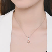 925 Sterling Silver Inlaid Moissanite Infinity Pendant Necklace Trandify deal
