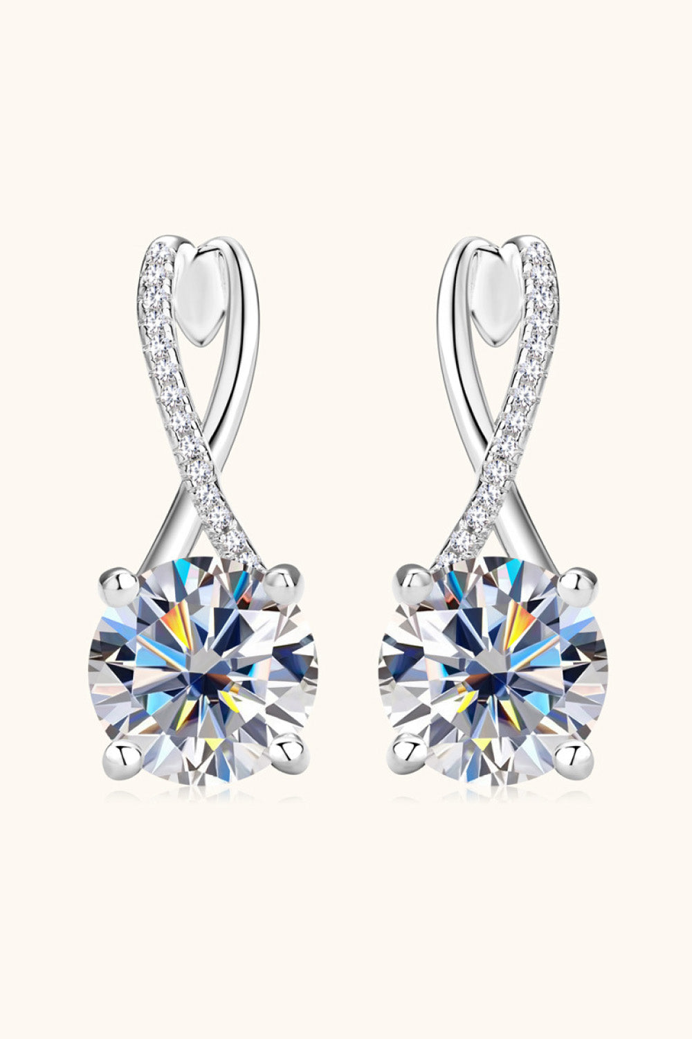 4 Carat Moissanite 925 Sterling Silver Earrings Trandify Deal