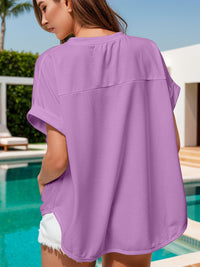 Bow Round Neck Short Sleeve T-Shirt Trandify deal