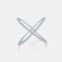 925 Sterling Silver Moissanite Crisscross Ring Trandify Deal