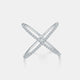 925 Sterling Silver Moissanite Crisscross Ring Trandify Deal