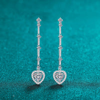 2 Carat Moissanite Zircon 925 Sterling Silver Heart Earrings Trandify Deal