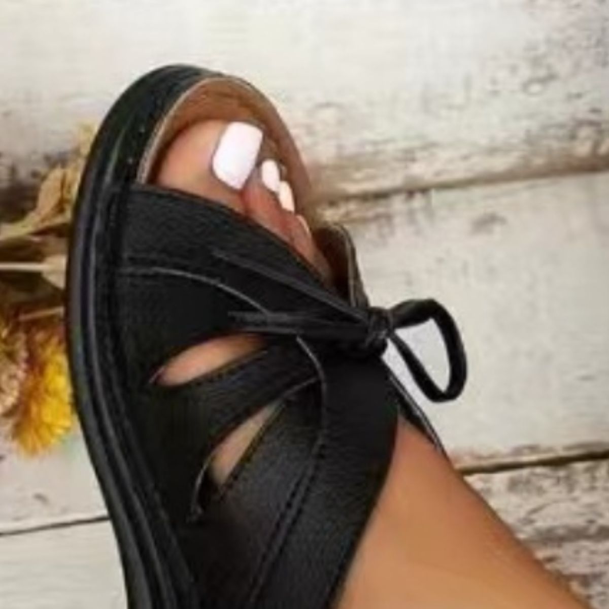 Tied Open Toe Low Heel Sandals Trandify Deal