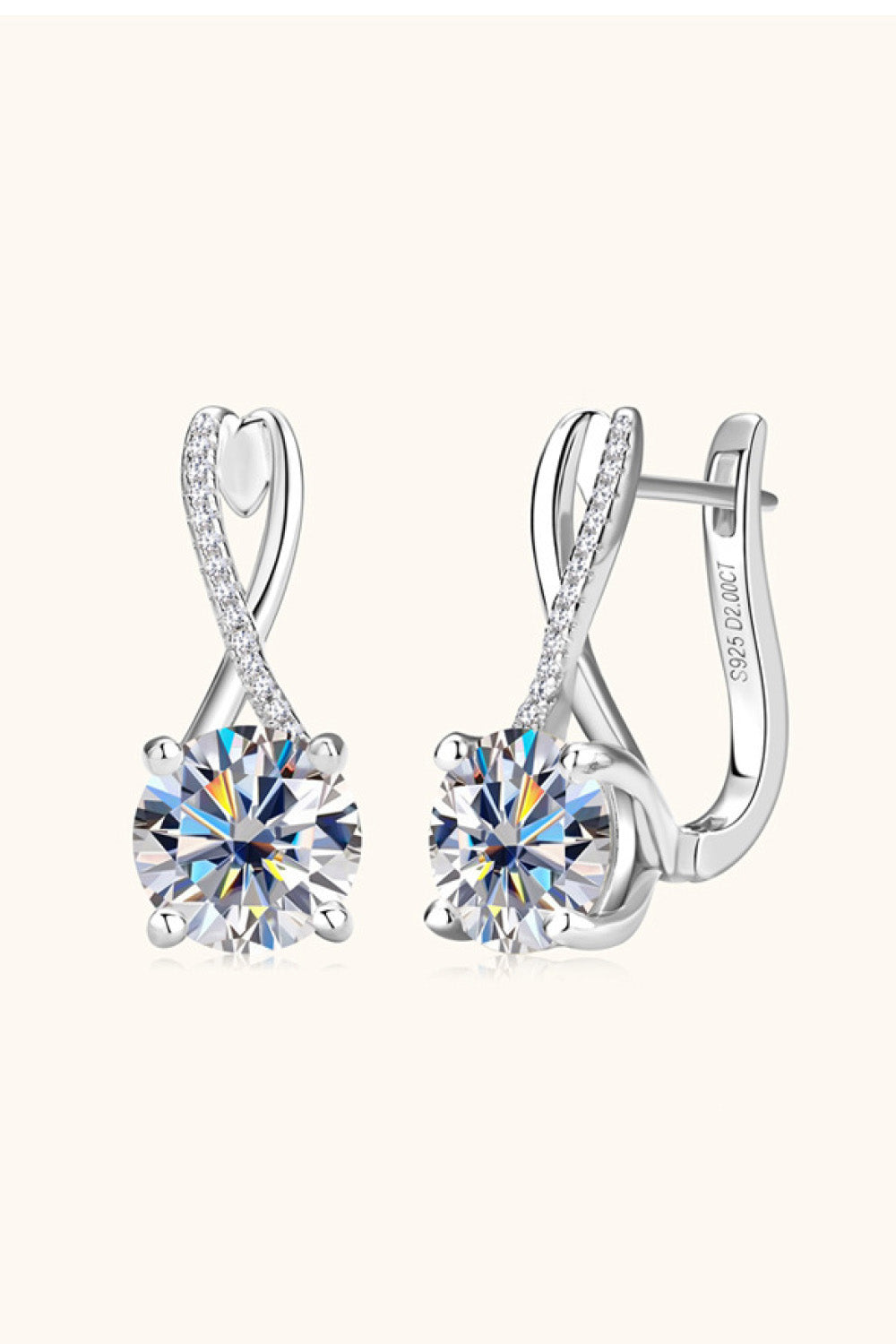 4 Carat Moissanite 925 Sterling Silver Earrings Trandify Deal