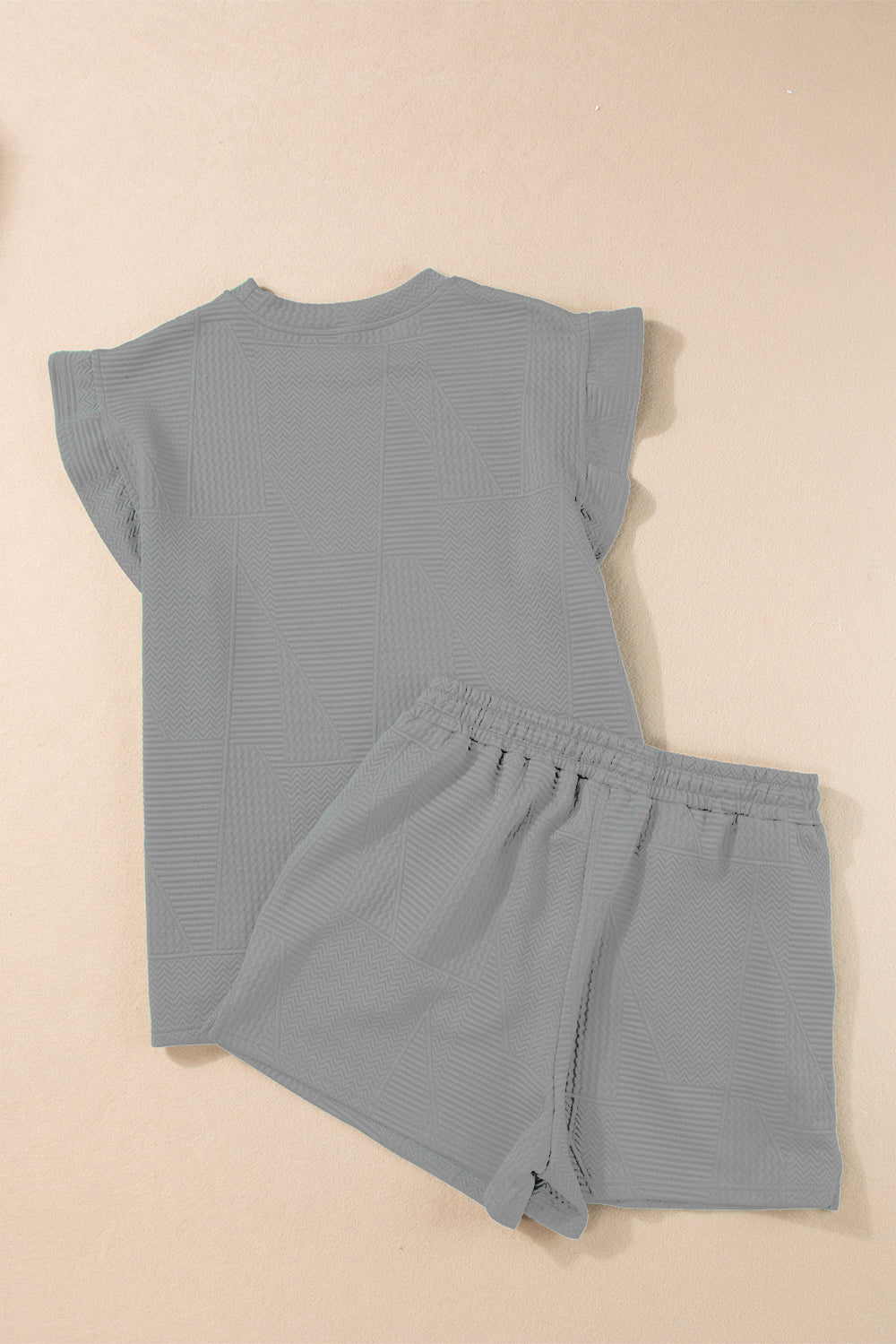 Slit Round Neck Top and Drawstring Shorts Set Trandify deal