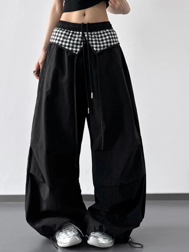 Women’s Black and White Checkered Wide Leg Pants for Casual & Office Outfits