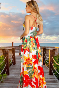 Crisscross Printed Surplice Cami Dress - Trandify Deal