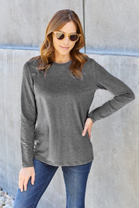 Basic Bae Full Size Round Neck Long Sleeve Top Trandify Deal