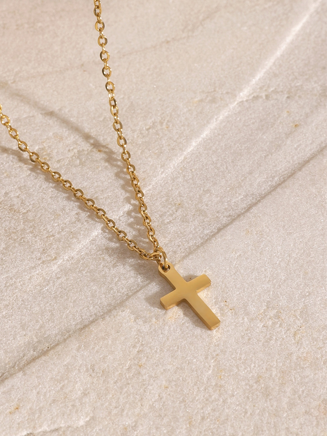 18K Gold-Plated Three-Layered Cross Necklace Trandify Deal