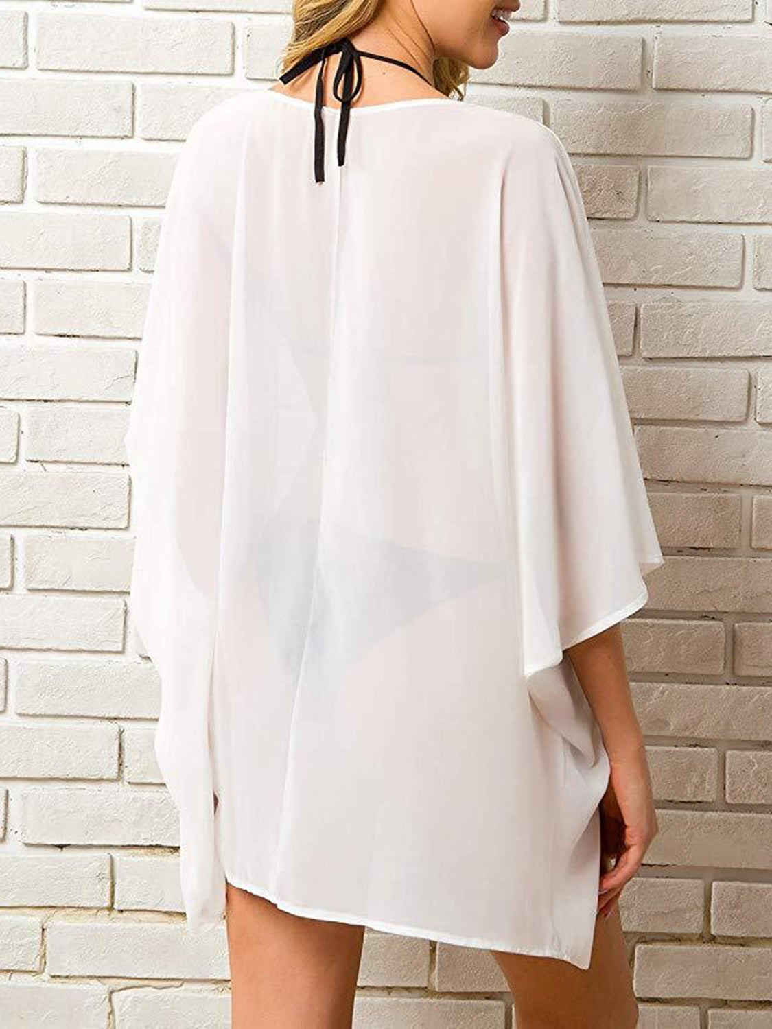 Open Front Half Sleeve Cover-Up Trandify deal