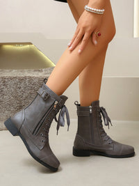 PU Leather Lace-Up Boots Trandify deal