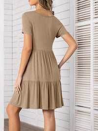 Round Neck Short Sleeve Mini Tee Dress Trandify deal