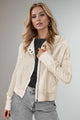 Double Take Waffle-Knit Zip Up Long Sleeve Hooded Jacket Trandify Deal