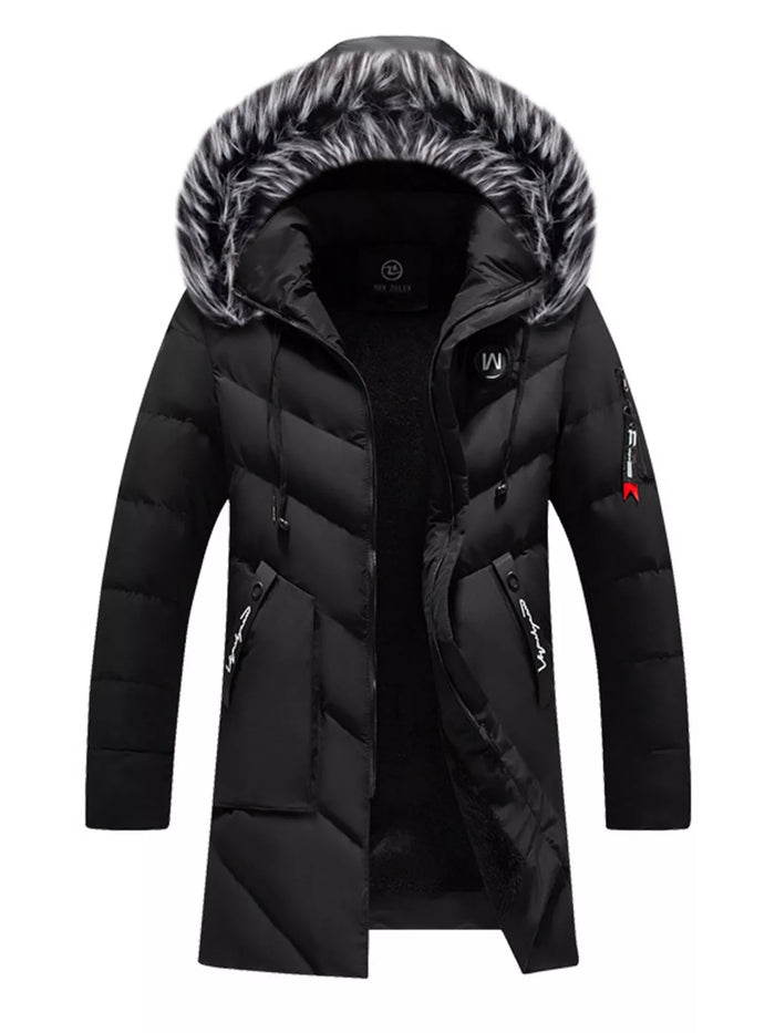 Men's Plus Size Longline Padded Winter Coat