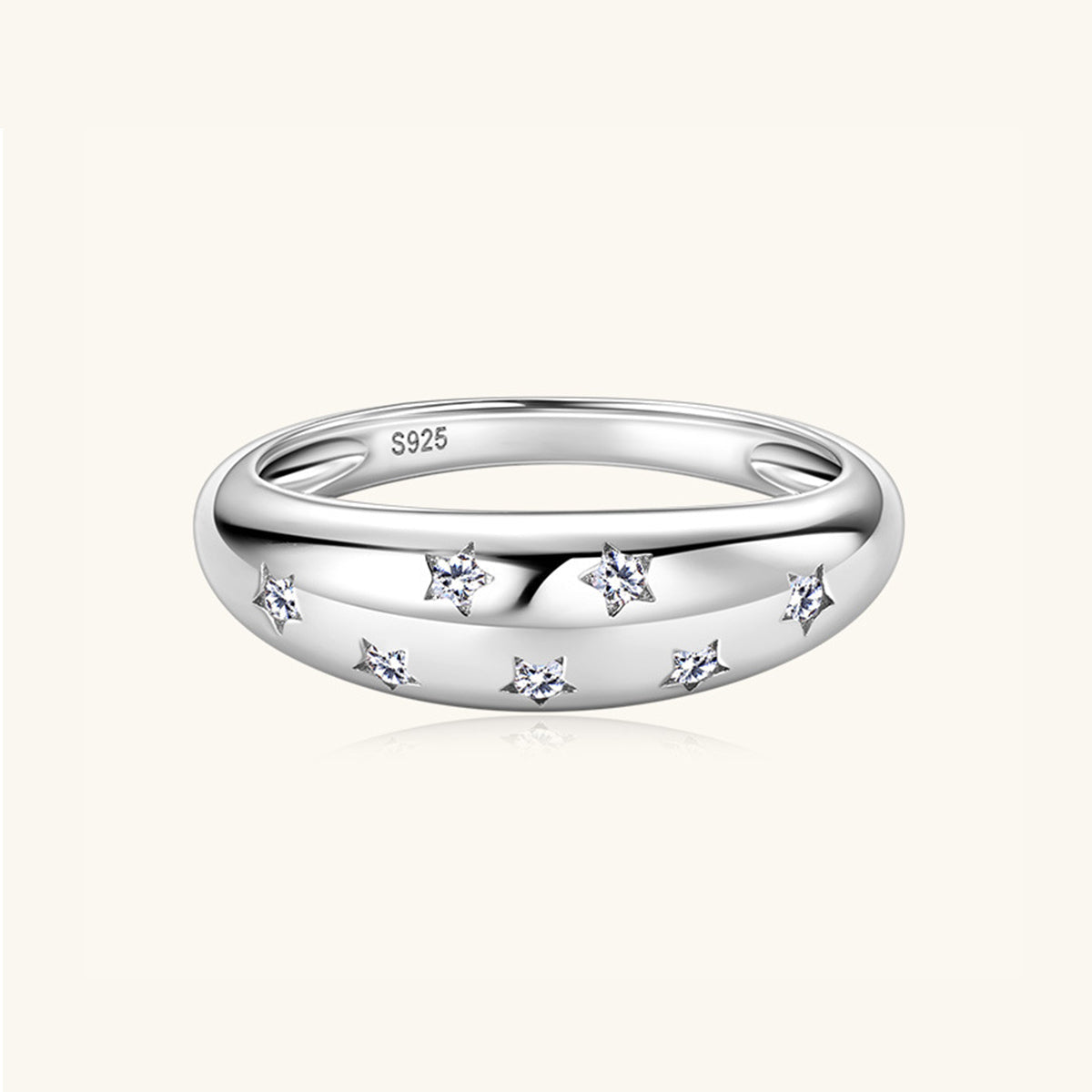 925 Sterling Silver Inlaid Moissanite Star Ring Trandify Deal