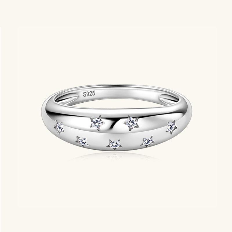 925 Sterling Silver Inlaid Moissanite Star Ring Trandify Deal