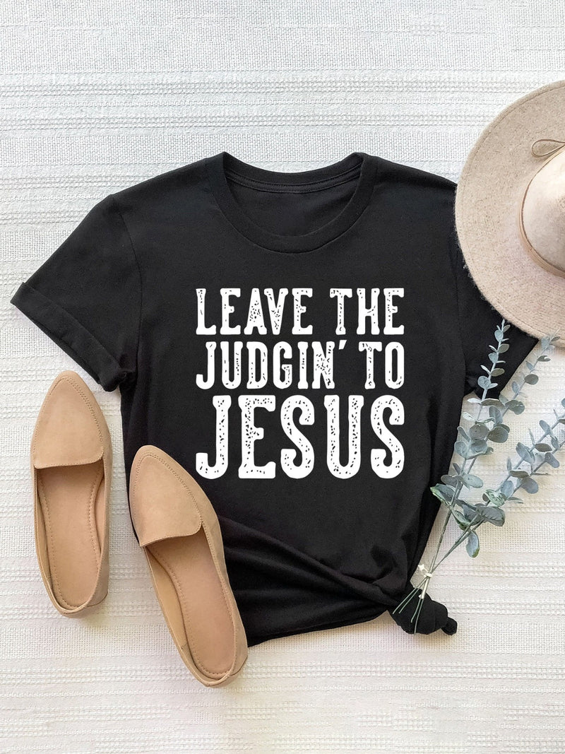Letter Graphic Round Neck Short Sleeve T-Shirt Trandify Deal