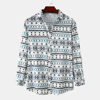 Trendy Men's Button-Up Shirt with Unique Geometric Design – Perfect for Office & Parties