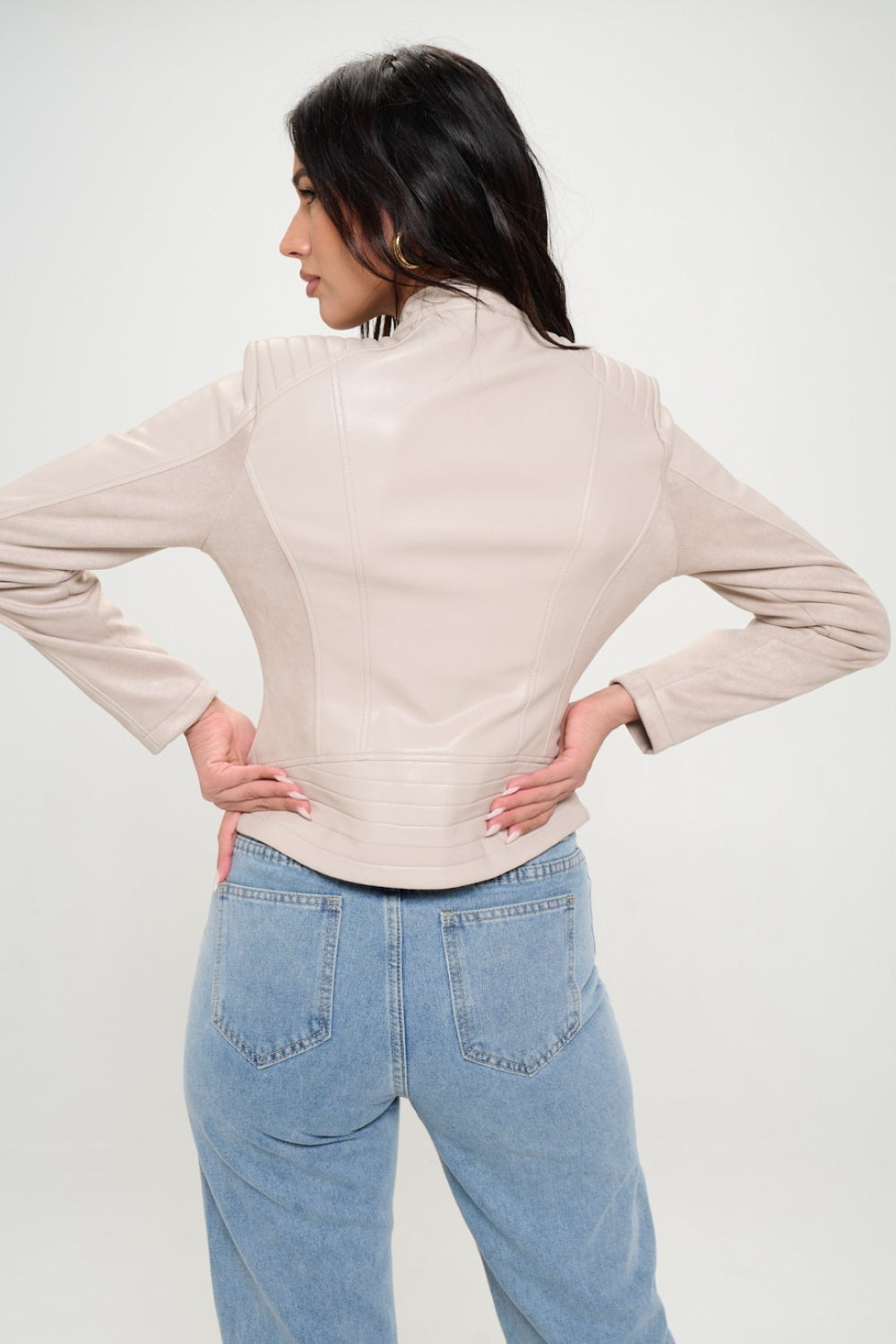 Coalition LA Zip Up Vegan Moto Jacket Trandify Deal