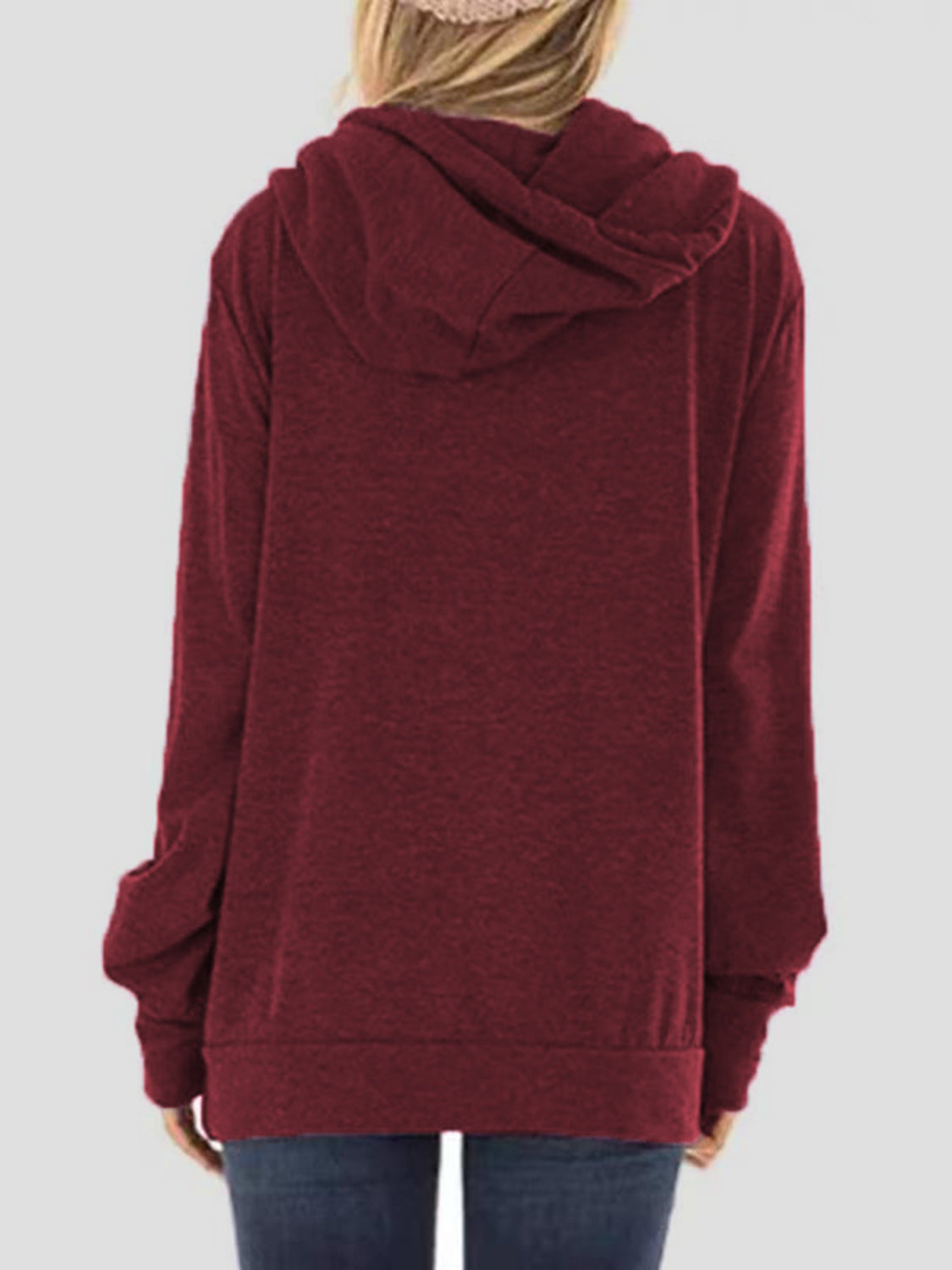 Drawstring Letter Graphic Long Sleeve Hoodie Trandify Deal