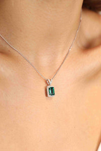 Adored 1.25 Carat Lab-Grown Emerald Pendant Necklace Trandify Deal