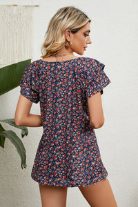 V-Neck Short Sleeve Blouse Trandify deal