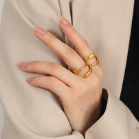 Titanium Steel Layered Wrap Ring Trandify deal