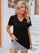 Double Take Ruched V-Neck Short Sleeve T-Shirt Trandify deal