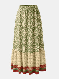 Geometric Elastic Waist Maxi Skirt Trandify deal
