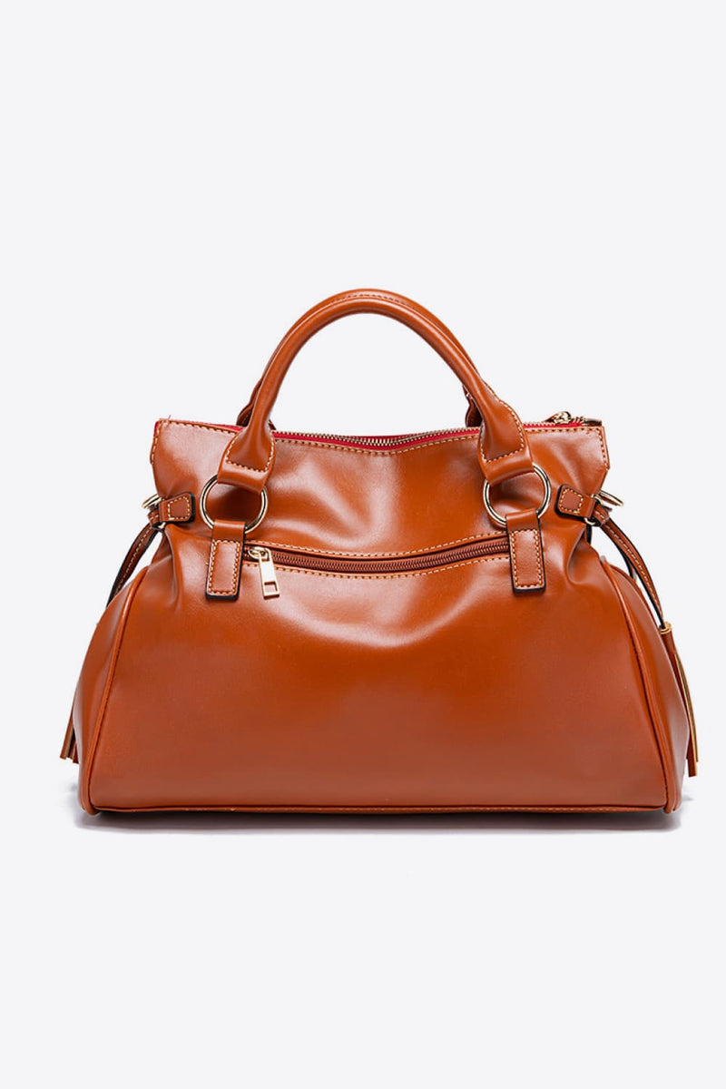 PU Leather Handbag with Tassels Trandify Deal