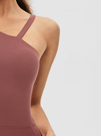 Cutout Asymmetrical Neck Active Jumpsuit Trandify deal
