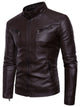 Men's Plus Size Motorcycle Leather Jacket - Casual Biker Jacket