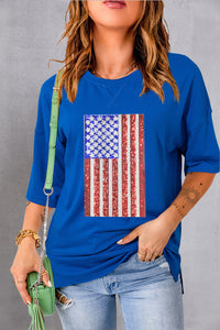 US Flag Round Neck Half Sleeve T-Shirt Trandify deal