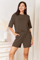 Basic Bae Bamboo Full Size Round Neck Drop Shoulder T-Shirt and Shorts Set Trandify deal