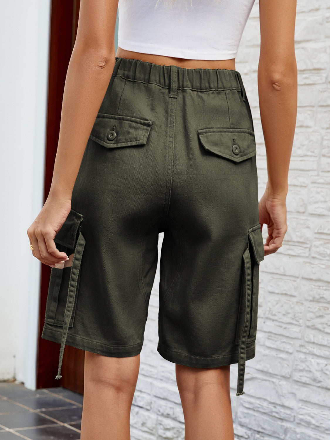 High Waist Denim Shorts with Pockets Trandify deal