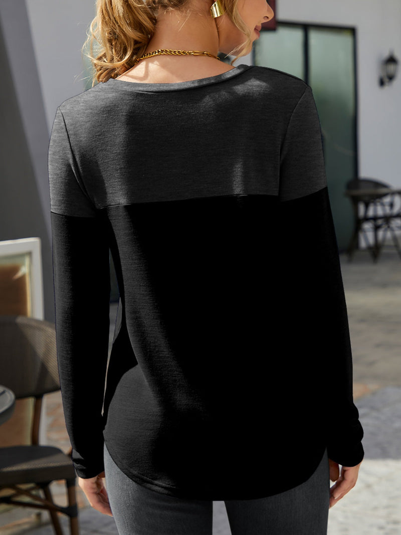 FAM-FAM Round Neck Long Sleeve T-Shirt Trandify Deal