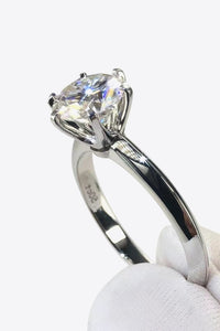 Adored 925 Sterling Silver 3 Carat Moissanite 6-Prong Ring Trandify Deal