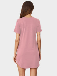 V-Neck Short Sleeve Lounge Dress Trandify Deal