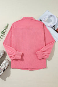 Collared Neck Long Sleeve Shirt Trandify Deal