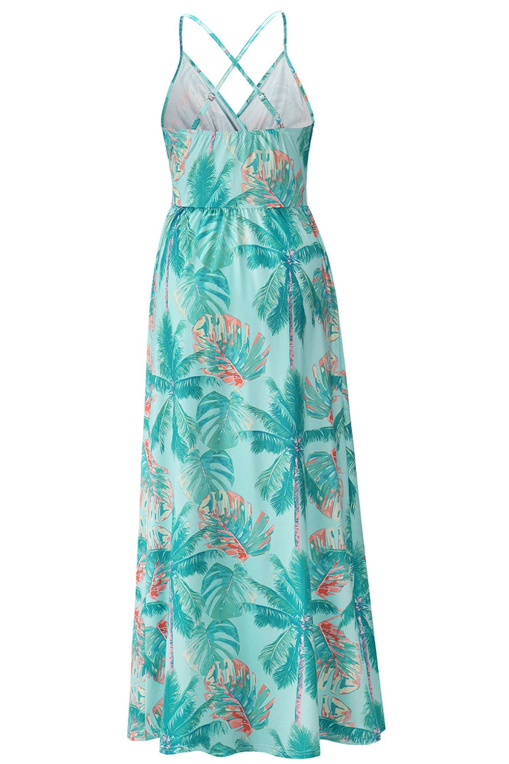 Crisscross Printed Surplice Cami Dress - Trandify Deal