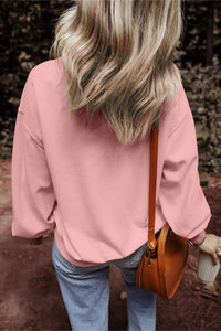 Round Neck Long Sleeve Sweatshirt Trandify Deal