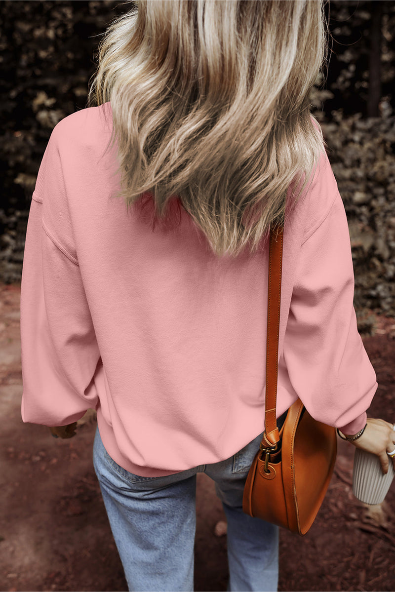 Round Neck Long Sleeve Sweatshirt Trandify Deal