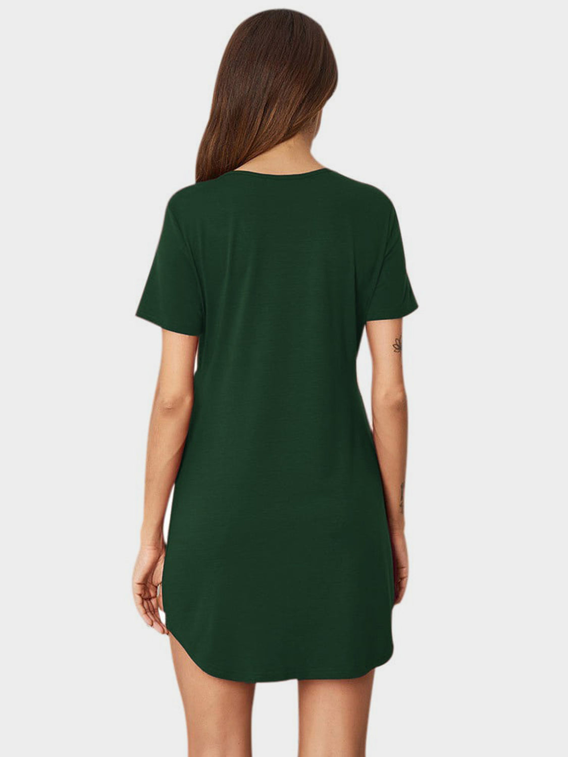V-Neck Short Sleeve Lounge Dress Trandify Deal