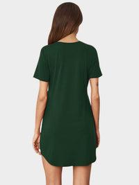 V-Neck Short Sleeve Lounge Dress Trandify Deal