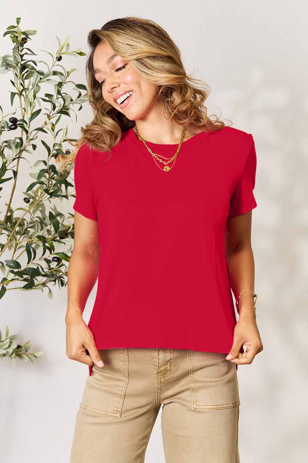Basic Bae Full Size Round Neck Short Sleeve T-Shirt Trandify deal