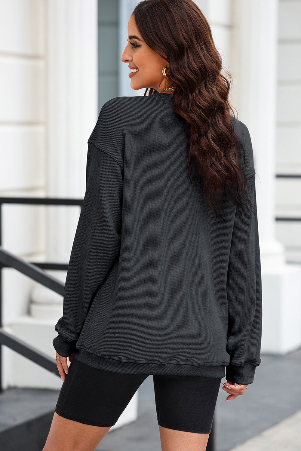 Sequin Nutcracker Round Neck Long Sleeve Sweatshirt Trandify Deal
