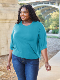 Basic Bae Full Size Round Neck Drop Shoulder T-Shirt Trandify Deal