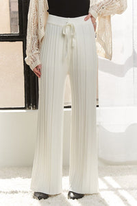 ADORA Tied Wide Leg Knit Pants Trandify deal